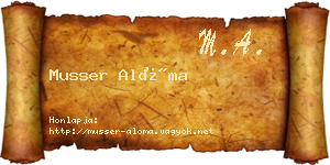 Musser Alóma névjegykártya